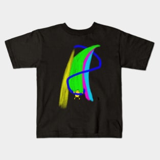 A creature clinging to coloured clouds Kids T-Shirt